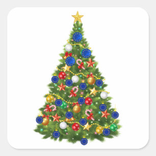 Weihnachtsbaum - Europäische Gewerkschaft EU Eur Quadratischer Aufkleber