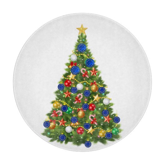 Weihnachtsbaum - Europäische Gewerkschaft | EU Eur Schneidebrett (Vorderseite)