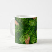 Weihnachtsbaum Evergreen mit Pine Cones Kaffeetasse (Vorderseite Links)