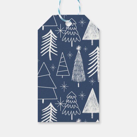 Weihnachtsbaum - Evergreen Tree - Pine Tree Blue Geschenkanhänger (Rückseite)