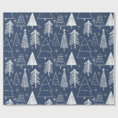 Weihnachtsbaum - Evergreen Tree - Pine Tree Blue Geschenkpapier (Flach)