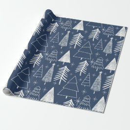 Weihnachtsbaum - Evergreen Tree - Pine Tree Blue Geschenkpapier