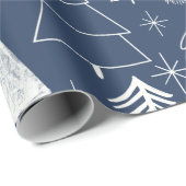 Weihnachtsbaum - Evergreen Tree - Pine Tree Blue Geschenkpapier (Rolleneckpunkt)