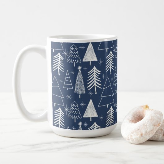 Weihnachtsbaum - Evergreen Tree - Pine Tree Blue Kaffeetasse (Mit Donut)