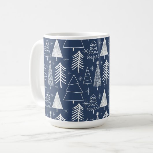 Weihnachtsbaum - Evergreen Tree - Pine Tree Blue Kaffeetasse (Vorderseite Links)