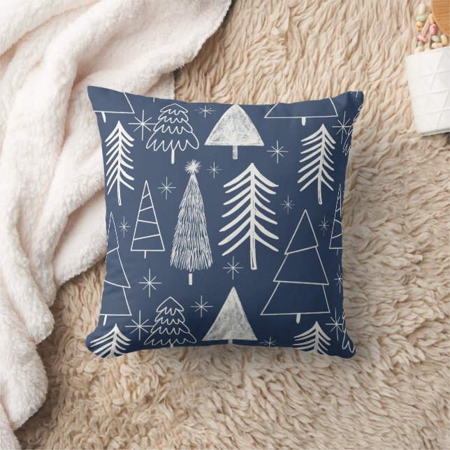 Weihnachtsbaum - Evergreen Tree - Pine Tree Blue Kissen (Decke)