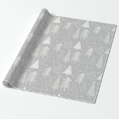 Weihnachtsbaum - Evergreen Tree - Pine Tree Gray Geschenkpapier (Ungerollt)