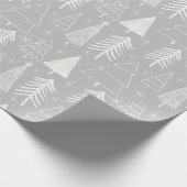 Weihnachtsbaum - Evergreen Tree - Pine Tree Gray Geschenkpapier (Ecke)