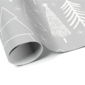 Weihnachtsbaum - Evergreen Tree - Pine Tree Gray Geschenkpapier (Rolleneckpunkt)