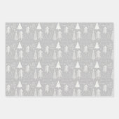 Weihnachtsbaum - Evergreen Tree - Pine Tree Gray Geschenkpapier Set (Vorderseite 3)