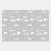 Weihnachtsbaum - Evergreen Tree - Pine Tree Gray Geschenkpapier Set (Vorderseite 2)