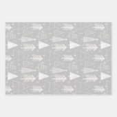 Weihnachtsbaum - Evergreen Tree - Pine Tree Gray Geschenkpapier Set (Vorderseite)