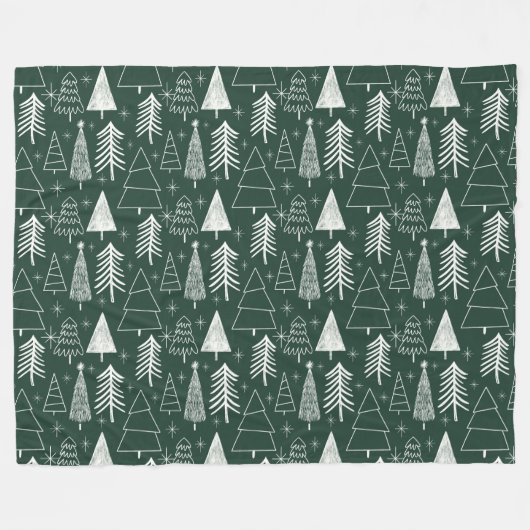 Weihnachtsbaum - Evergreen Tree - Pine Tree Green Fleecedecke (Vorderseite (Horizontal))