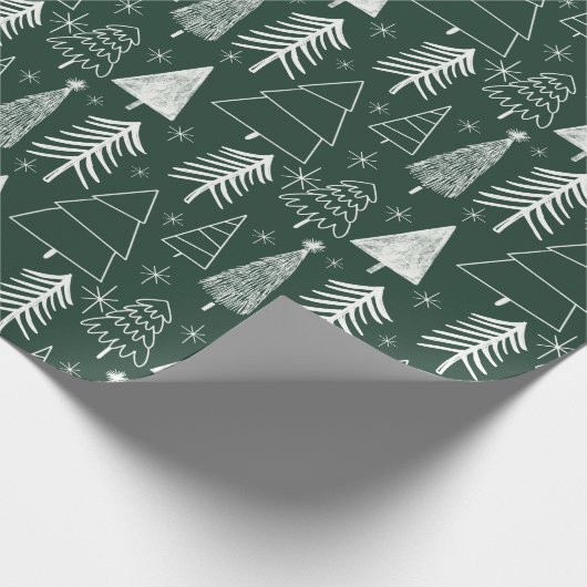 Weihnachtsbaum - Evergreen Tree - Pine Tree Green Geschenkpapier (Ecke)