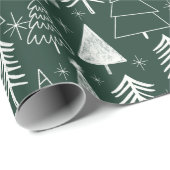 Weihnachtsbaum - Evergreen Tree - Pine Tree Green Geschenkpapier (Rolleneckpunkt)