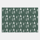 Weihnachtsbaum - Evergreen Tree - Pine Tree Green Geschenkpapier Set (Vorderseite 3)