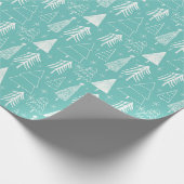Weihnachtsbaum-Evergreen Tree-Pine Tree Light Blue Geschenkpapier (Ecke)