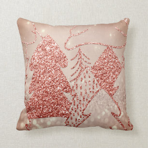 Weihnachtsbaum Extravagante Glitzer Rose Gold Snow Kissen