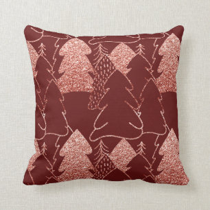 Weihnachtsbaum-extravagantes Glitzer-Rosen-Gold Kissen