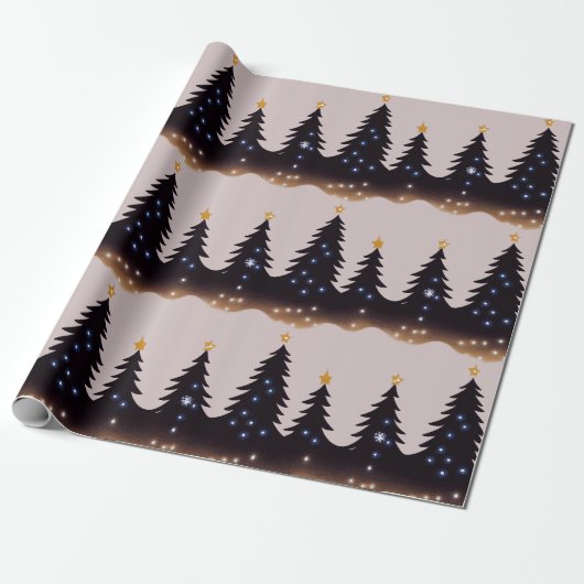 Weihnachtsbaum Fairy Lights Sterne Whimsical Geschenkpapier (Ungerollt)