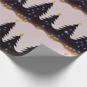 Weihnachtsbaum Fairy Lights Sterne Whimsical Geschenkpapier (Ecke)