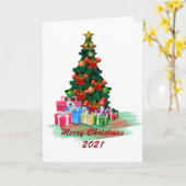 Weihnachtsbaum-Faltkarte Karte (Gelbe Blume)