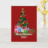 Weihnachtsbaum-Faltkarte Karte (Gelbe Blume)