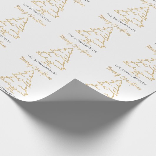 Weihnachtsbaum Familie Name Skript Urlaub Geschenkpapier (Ecke)