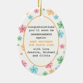 Weihnachtsbaum Familie von 4 Schwangerschaft Ankün Keramik Ornament (Hinten)