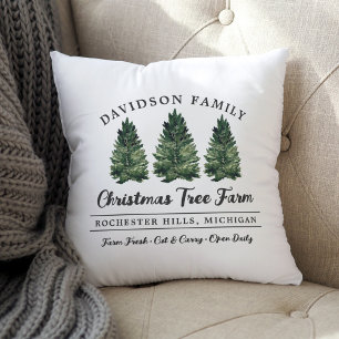 Weihnachtsbaum-Familienferien Kissen