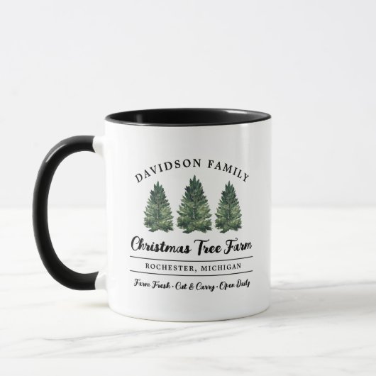 Weihnachtsbaum-Familienferien Tasse (Links)