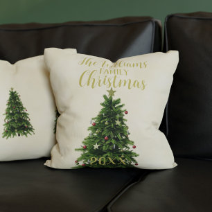 Weihnachtsbaum Familienname Doppelseitiger Urlaub Kissen