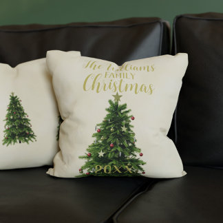 Weihnachtsbaum Familienname Doppelseitiger Urlaub Kissen