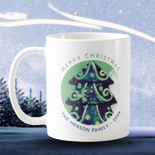 Weihnachtsbaum Familienname Festlich Kaffeetasse