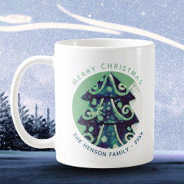 Weihnachtsbaum Familienname Kaffeetasse