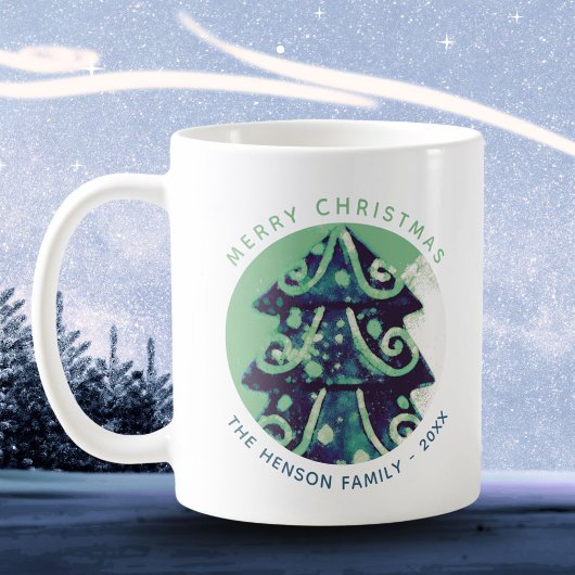 Weihnachtsbaum Familienname Kaffeetasse