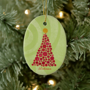 Weihnachtsbaum-Familienname-Ornament Andenken Keramik Ornament