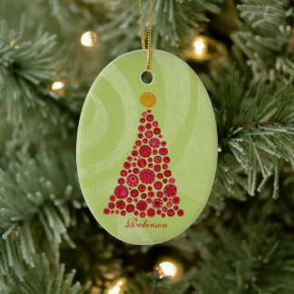 Weihnachtsbaum-Familienname-Ornament Andenken Keramik Ornament