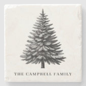Weihnachtsbaum Familienname Steinuntersetzer (Vorderseite)
