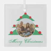 Weihnachtsbaum Familienschrift Foto Ornament Aus Glas (Vorderseite)