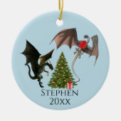 Weihnachtsbaum Fantasy Dragon Keramik Ornament (Vorne)