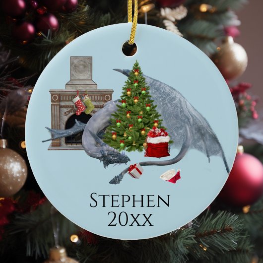 Weihnachtsbaum Fantasy Dragon Keramik Ornament