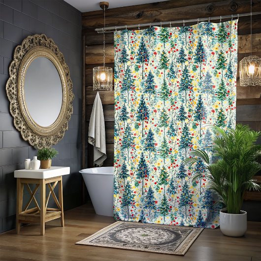 Weihnachtsbaum Farbenfrohe Kunstdusche Vorhang