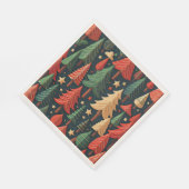 Weihnachtsbaum farbenfrohe Muster Serviette (Ecke)