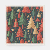 Weihnachtsbaum farbenfrohe Muster Serviette (Vorderseite)