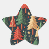 Weihnachtsbaum farbenfrohe Muster Stern-Aufkleber (Vorderseite)