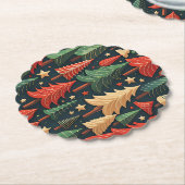 Weihnachtsbaum farbenfrohe Muster Untersetzer (angewinkelt)