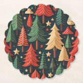Weihnachtsbaum farbenfrohe Muster Untersetzer (Vorderseite)