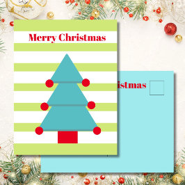 Weihnachtsbaum Farbenfrohe Streifen Gruß Postkarte