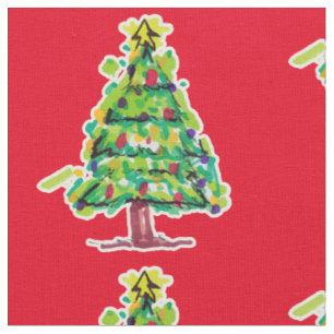 Weihnachtsbaum Farbige Illustration Stoff